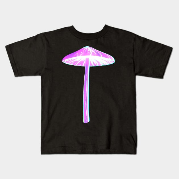 Illuminating Neon Mushroom Kids T-Shirt by EggheadK8